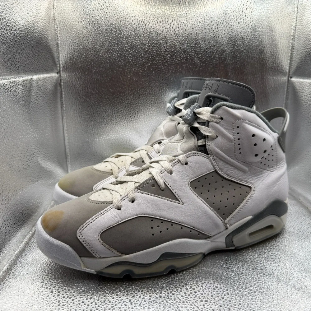 Size 12 Jordan 6 Retro‎ Low Cool Gray White Mens Basketball Shoes CT8529-100